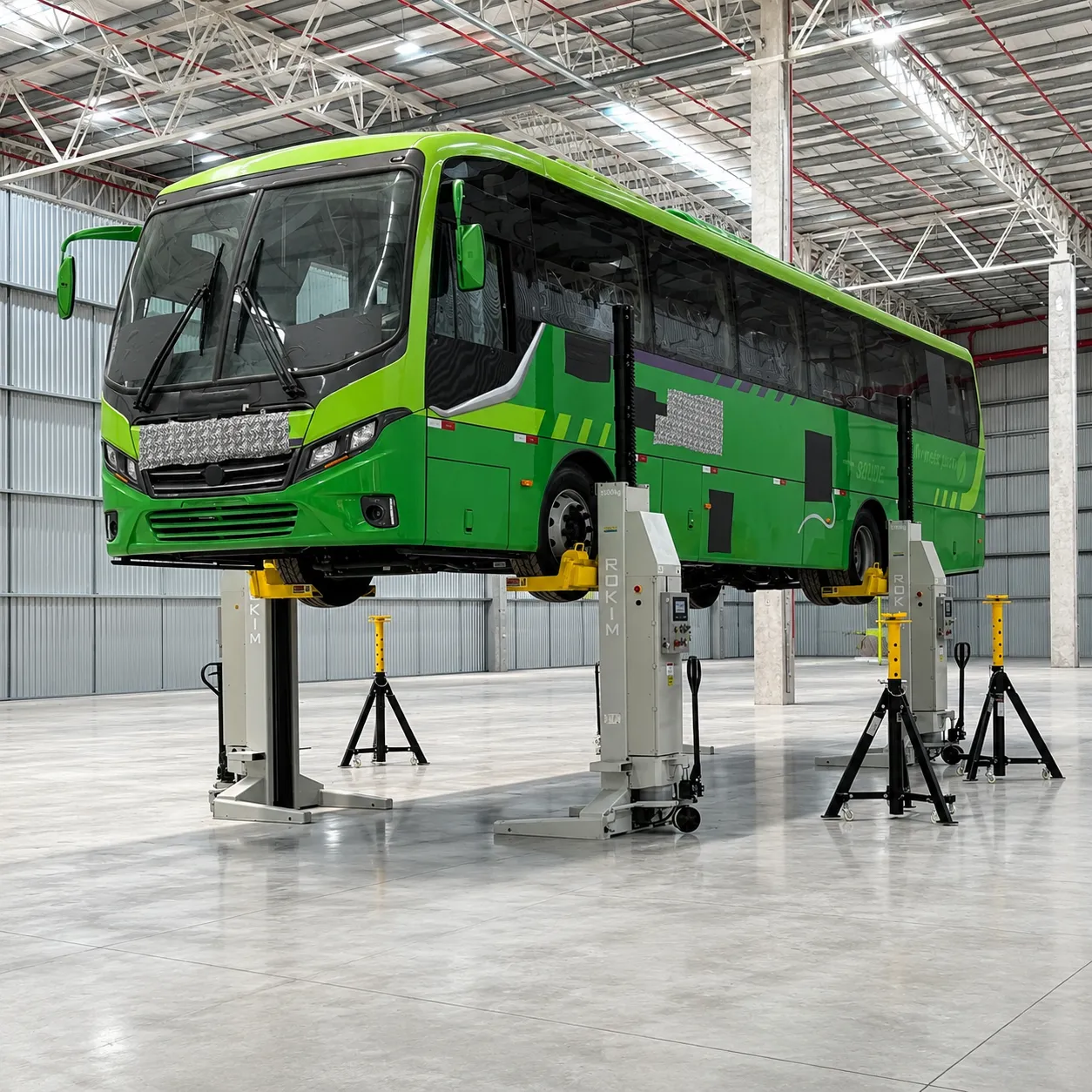 Elevador de colunas móveis para caminhões e ônibus | Rokim
