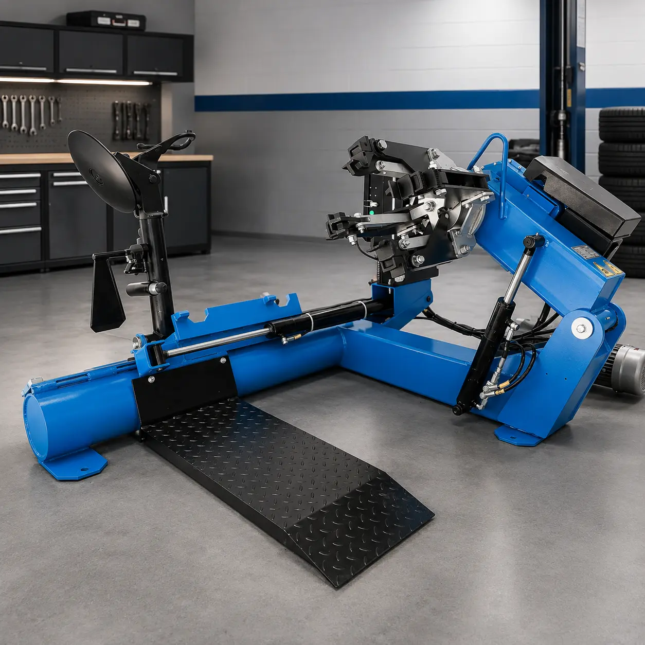 Desmontadora de pneus semiautomática para pneus rodoviários - RK TC300 | Rokim Automotive
