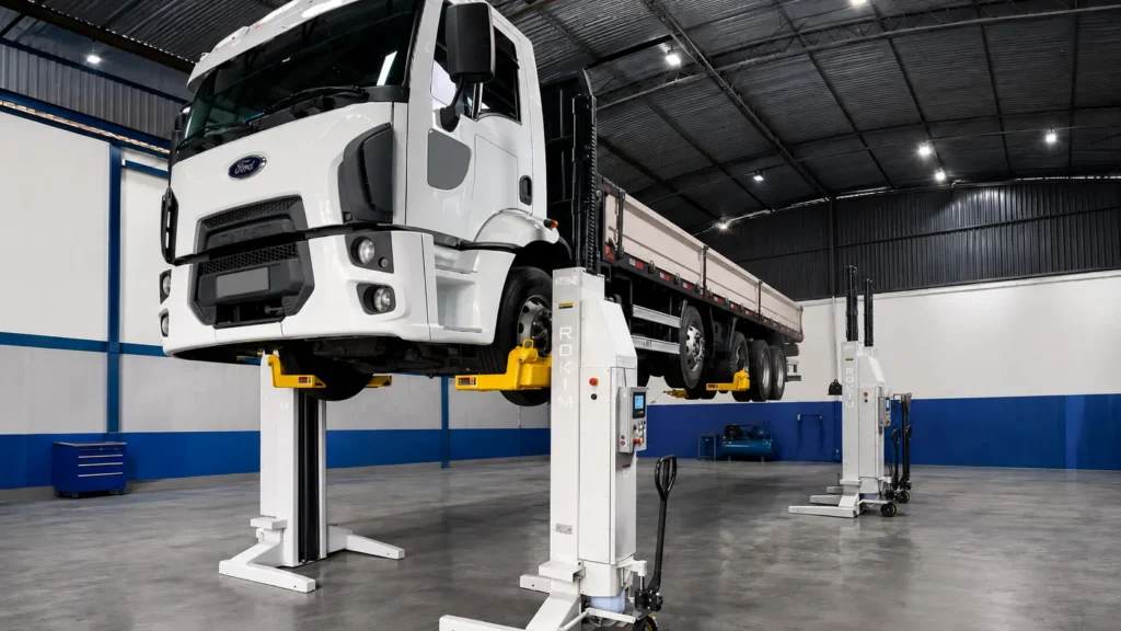 Elevadores de Colunas Móveis para Caminhões e Ônibus - Rokim Automotiva